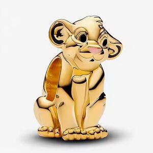 NWOT Disney, The Lion King Simba Gold-Plated Charm Sterling Silver 925